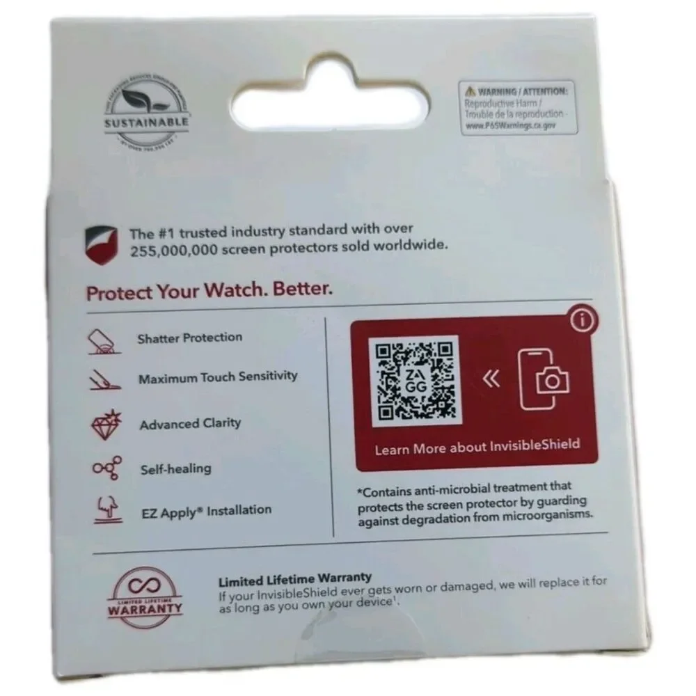 ZAGG Invisible Shield Ultra Clear Screen Protector Apple Watch 7/8/9 (41mm) NEW